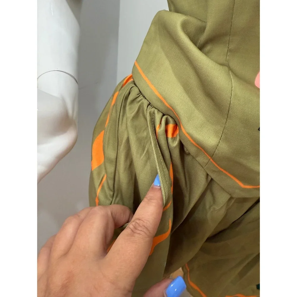 Commense Vest & Shorts Set Olive‎ Green Floral Embroidered Outfit Size XS - Picture 8 of 9